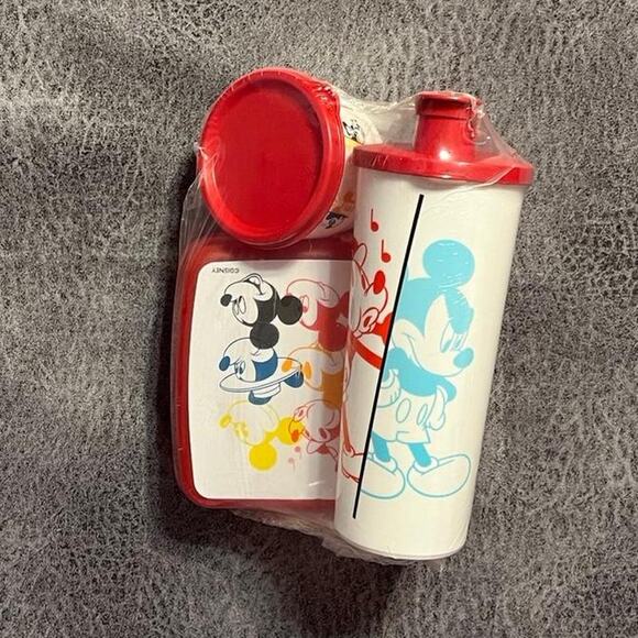 Tupperware mickey mouse red lunch set - Picture 2 of 6